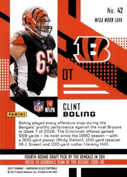 2017 Panini Unparalleled #42 Clint Boling Back