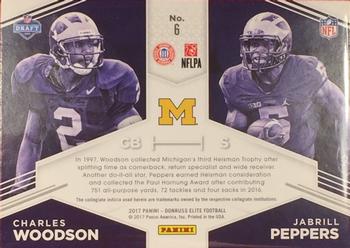 2017 Donruss Elite - College Ties #6 Charles Woodson / Jabrill Peppers Back
