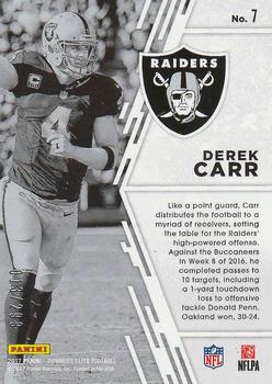 2017 Donruss Elite - Fired Up #7 Derek Carr Back