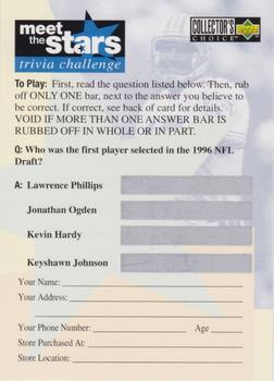 1996 Collector's Choice - Meet the Stars Trivia Challenge #8 Meet the Stars Trivia Question #8 Front