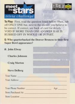 1996 Collector's Choice - Meet the Stars Trivia Challenge #89 Meet the Stars Trivia Question #89 Front