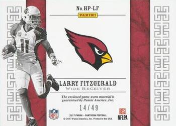 2017 Panini Pantheon - Honored and Privileged #HP-LF Larry Fitzgerald Back