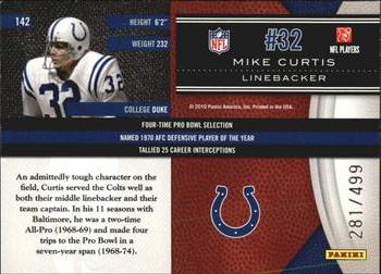 2010 Panini Limited #142 Mike Curtis  Back