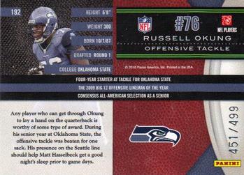 2010 Panini Limited #192 Russell Okung  Back