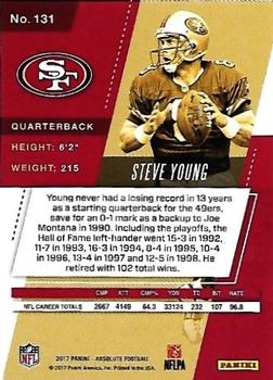 2017 Panini Absolute #131 Steve Young Back