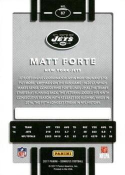 2017 Donruss - Jersey Number #87 Matt Forte Back