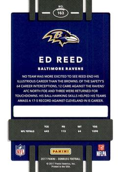 2017 Donruss - Jersey Number #163 Ed Reed Back
