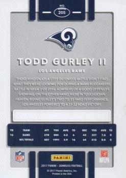 2017 Donruss - Jersey Number #205 Todd Gurley II Back