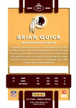 2017 Donruss - Jersey Number #244 Brian Quick Back