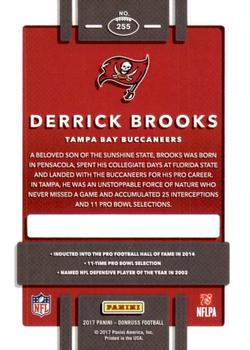 2017 Donruss - Jersey Number #255 Derrick Brooks Back