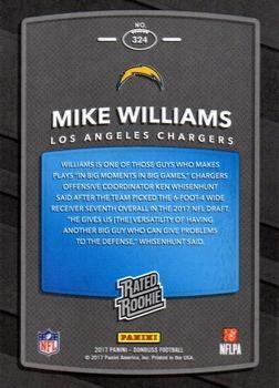 2017 Donruss - Jersey Number #324 Mike Williams Back