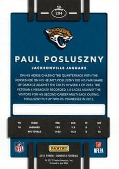 2017 Donruss - Press Proof Black #204 Paul Posluszny Back