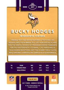 2017 Donruss - Press Proof Black #357 Bucky Hodges Back