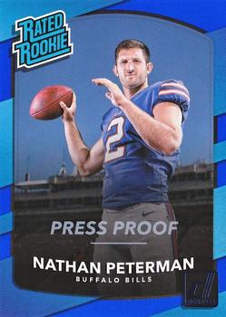 2017 Donruss - Press Proof Blue #334 Nathan Peterman Front