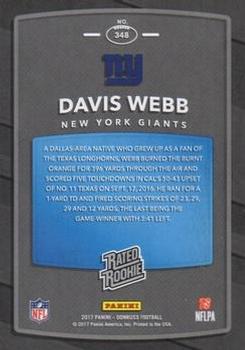 2017 Donruss - Press Proof Blue #348 Davis Webb Back