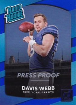 2017 Donruss - Press Proof Blue #348 Davis Webb Front