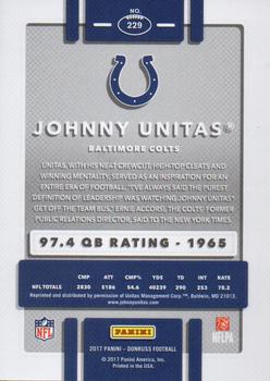 2017 Donruss - Stat Line Season #229 Johnny Unitas Back