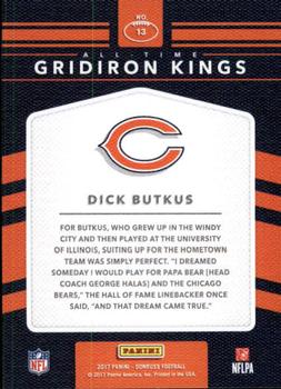 2017 Donruss - All-Time Gridiron Kings #13 Dick Butkus Back