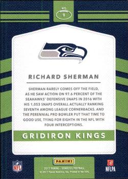 2017 Donruss - Gridiron Kings #9 Richard Sherman Back