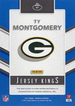2017 Donruss - Jersey Kings #27 Ty Montgomery Back
