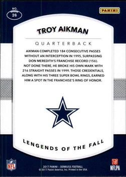 2017 Donruss - Legends of the Fall #26 Troy Aikman Back