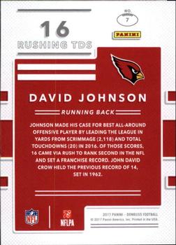 2017 Donruss - Production Line Touchdowns #7 David Johnson Back