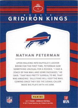 2017 Donruss - Rookie Gridiron Kings #1 Nathan Peterman Back