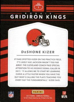 2017 Donruss - Rookie Gridiron Kings #7 DeShone Kizer Back