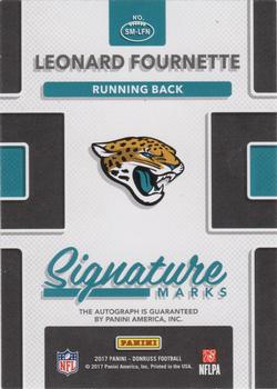 2017 Donruss - Signature Marks Blue #SM-LFN Leonard Fournette Back