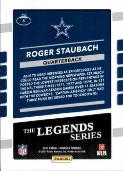 2017 Donruss - The Legends Series #5 Roger Staubach Back