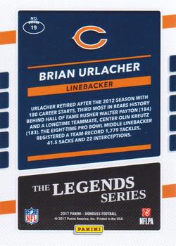 2017 Donruss - The Legends Series #19 Brian Urlacher Back