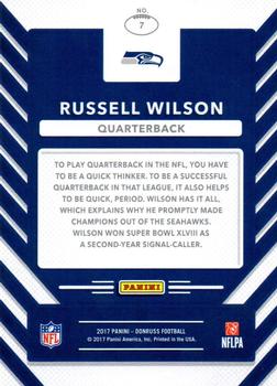 2017 Donruss - Up Tempo #7 Russell Wilson Back
