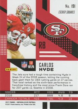 2017 Panini Unparalleled - Lime Green #191 Carlos Hyde Back