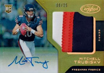 2017 Panini Certified - Freshman Fabric Mirror Gold Signatures #201 Mitchell Trubisky Front