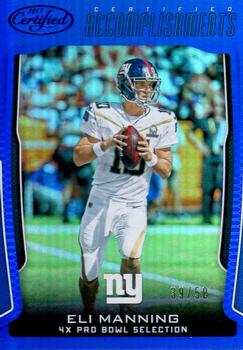 2017 Panini Certified - Certified Accomplishments Mirror Blue #CA-EM Eli Manning Front