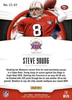 2017 Panini Certified - Certified Champions #CC-SY Steve Young Back