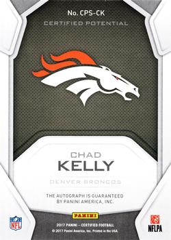 2017 Panini Certified - Certified Potential Signatures #CPS-CK Chad Kelly Back
