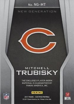 2017 Panini Certified - New Generation Jerseys Mirror #NG-MT Mitchell Trubisky Back