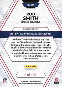 2017 Panini Instant NFL #119 Rod Smith Back