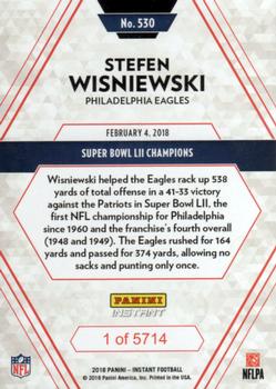 2017 Panini Instant NFL #530 Stefen Wisniewski Back