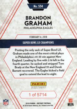 2017 Panini Instant NFL #534 Brandon Graham Back