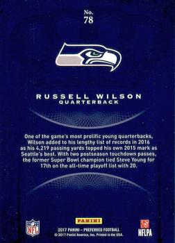 2017 Panini Crown Royale #78 Russell Wilson Back
