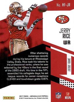 2017 Panini Unparalleled - High Flyers #HF-JR Jerry Rice Back