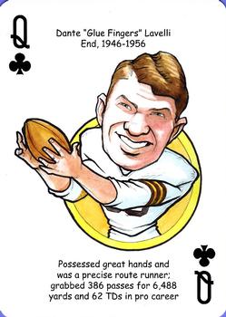 2013 Hero Decks Cleveland Browns Football Heroes Playing Cards #Q♣ Dante Lavelli Front