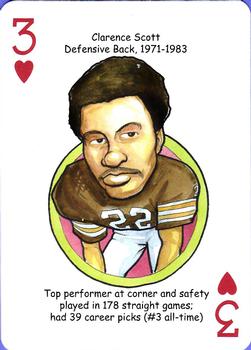 2013 Hero Decks Cleveland Browns Football Heroes Playing Cards #3♥ Clarence Scott Front