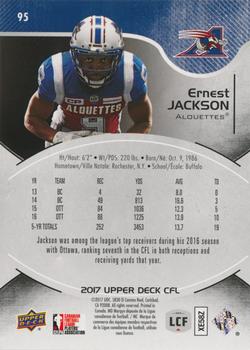 2017 Upper Deck CFL #95 Ernest Jackson Back