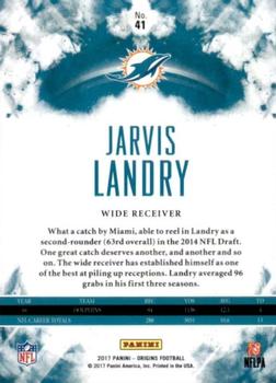 2017 Panini Origins - Blue #41 Jarvis Landry Back