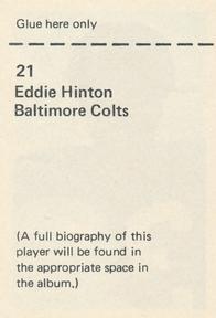 1971 NFLPA Wonderful World Stamps #21 Eddie Hinton Back