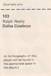 1971 NFLPA Wonderful World Stamps #103 Ralph Neely Back