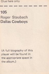 1971 NFLPA Wonderful World Stamps #105 Roger Staubach Back